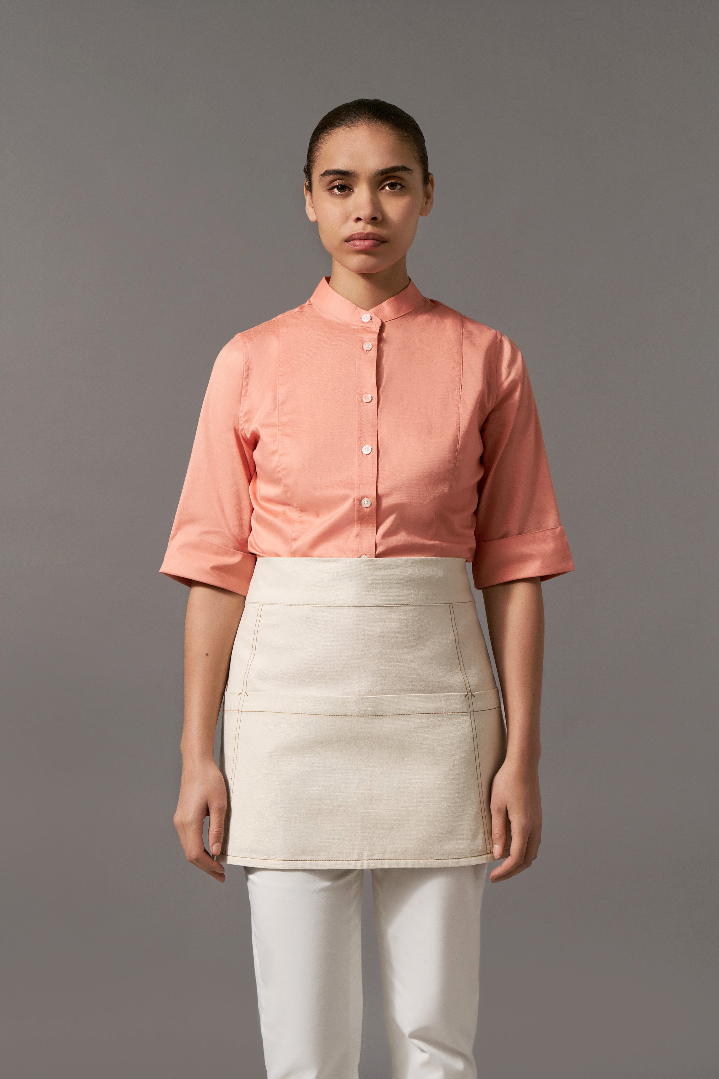 Chestnut Short Apron - Ecru