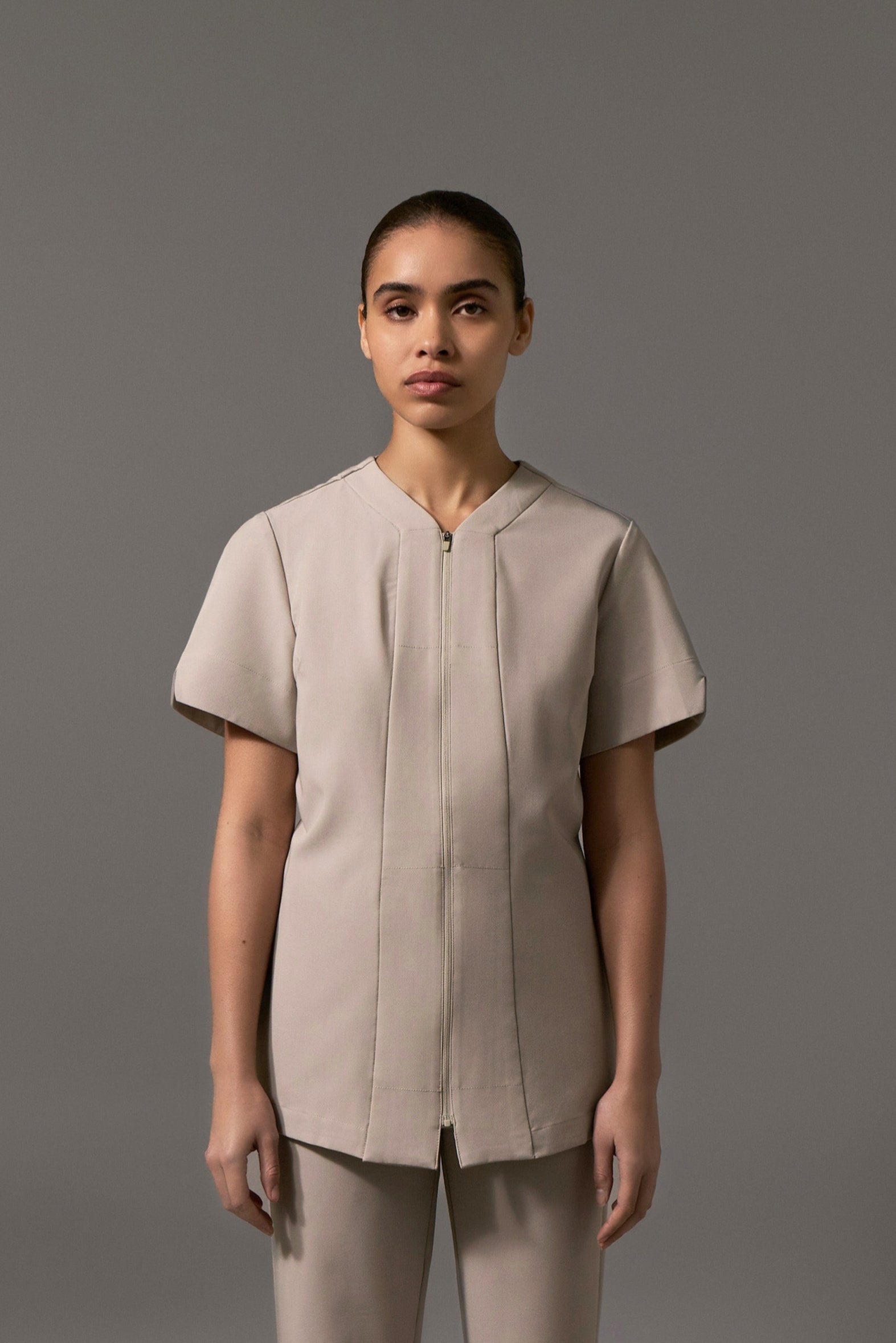 Lotus Zip Through Tunic - Sand