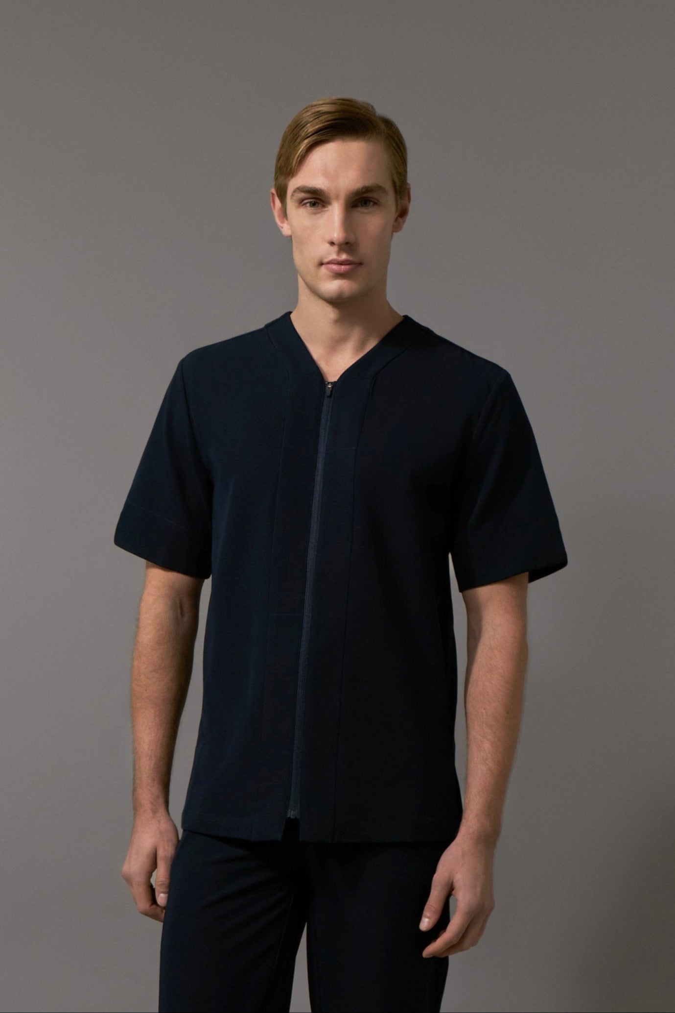 Teak Zip Through Tunic - Navy