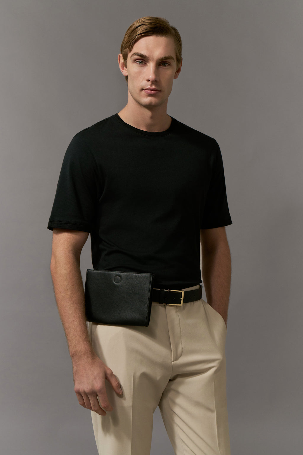 Date Magnetic Closure Pouch - Black